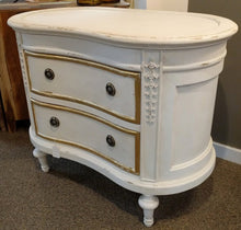Load image into Gallery viewer, NEW Distressed White 2 Drawer Kidney Shaped Chest - FR809

