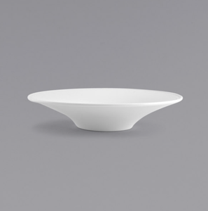 12" Spiral White Round Porcelain Flare Bowl
