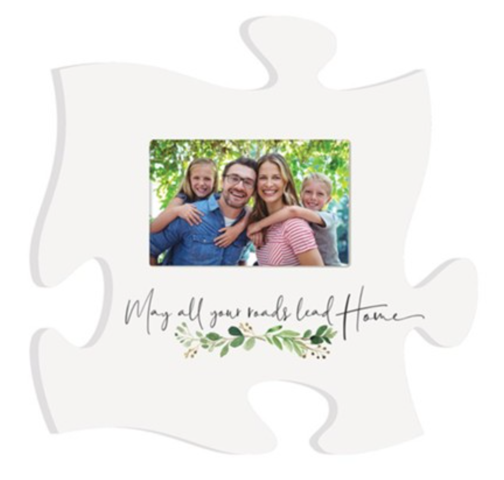 NEW Photo Frame Puzzle Piece Wall Decor - May All Your Roads Lead Home PUF0353