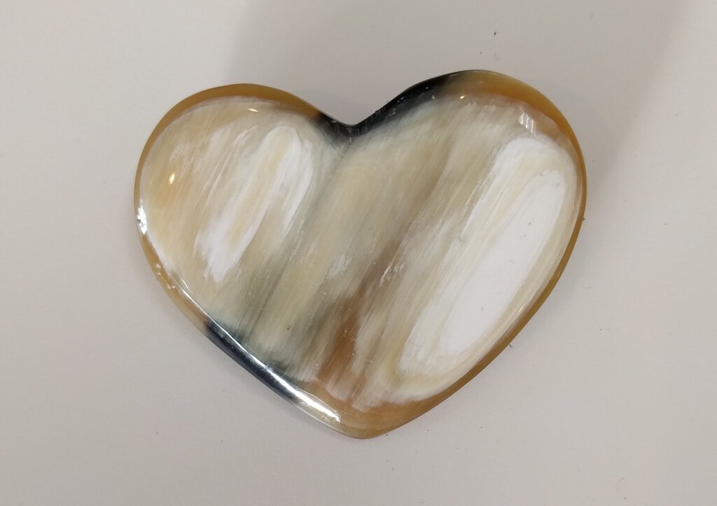 NEW Carved Horn Heart Pin