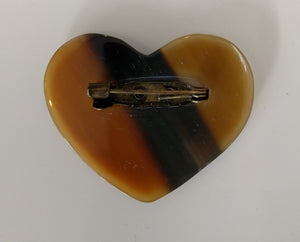 NEW Carved Horn Heart Pin