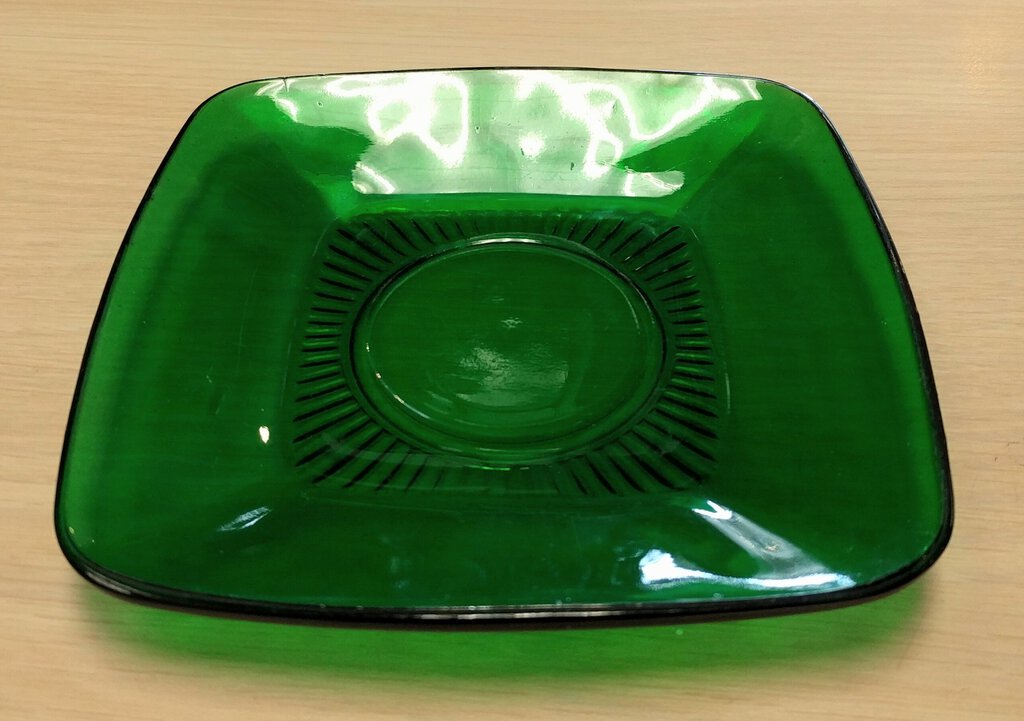 Vintage Emerald Green Glass Saucer