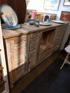 NEW Whitewashed Large Reclaimed Wood Entertainment Center - MDA-20-112c