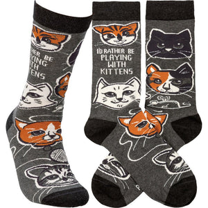 NEW Socks - I'd Rather Be Playing With Kittens - 113095