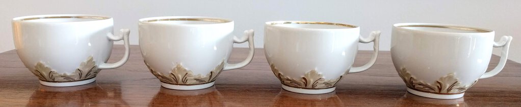 SET 4-pc Gardner Verbilki Porcelain Tea Cups