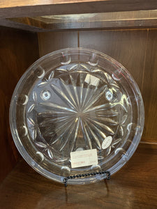 Hand Crafted BLOCK Tulip Garden Footed Crystal Platter