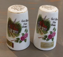 Load image into Gallery viewer, Vintage Ceramic Salt &amp; Pepper Shakers - God Bless Our Home
