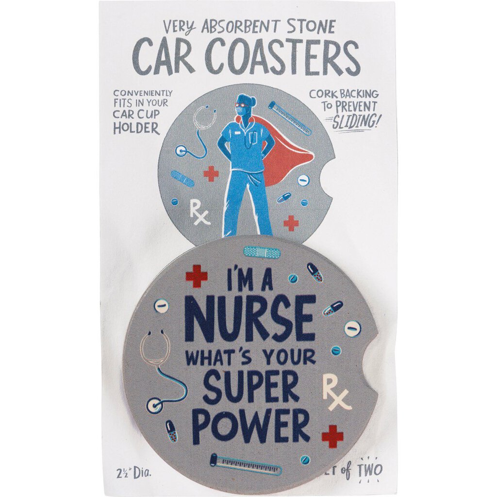 *NEW Car Coasters - I'm A Nurse What's Your Super Power - 109563