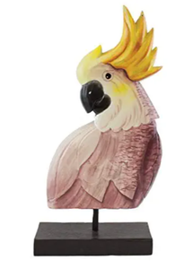 NEW Wood Cockatoo Bust Decor 20474