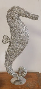 NEW 18.5" Aluminum Wire Seahorse Decor on Stand 55070
