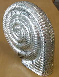 NEW 14" Glass Nautilus Shell Decor - Mercury Glass