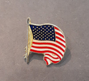 Windy American Flag Pin