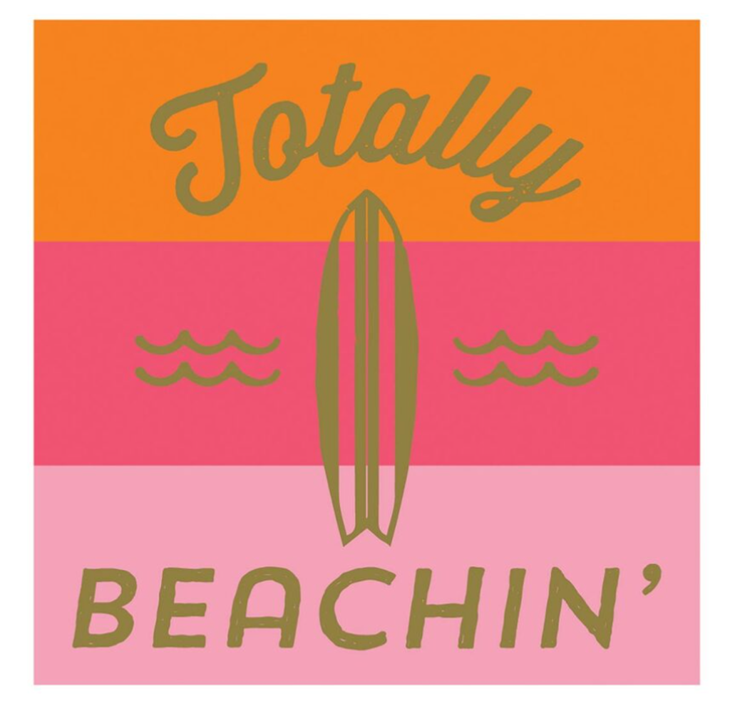 NEW Pack 3-ply (20) Cocktail Napkins - Slant - Totally Beachin' Foil