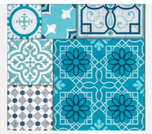 Load image into Gallery viewer, NEW Pack 3-ply (20) Cocktail Napkins - Harman - Roman Tile Blue 9365742C
