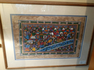 Framed Mexican Bark Painting