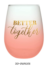 Load image into Gallery viewer, NEW 2-Pc SET Stemless Wine Glasses - Better Together 10-04859-370
