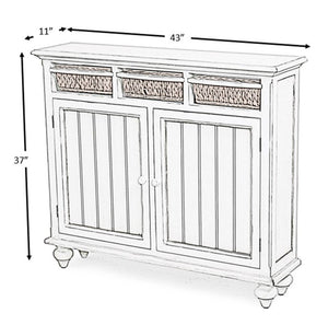 NEW Monaco Entry Cabinet with Baskets - Blanc Finish