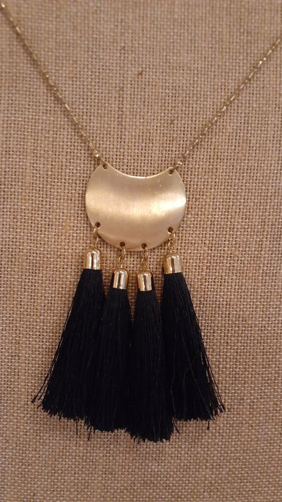 Black Tassel Necklace