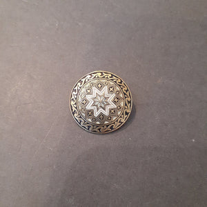 Vintage Damascene Medallion Pin