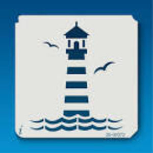 Medium Lighthouse and Birds Stencil 26-00072