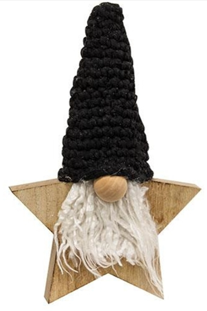 NEW Wooden Star Gnome Shelf Decor