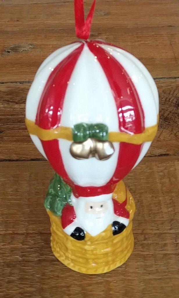 NEW Santa in Hot Air Balloon Dolomite Ornament