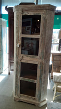 Load image into Gallery viewer, NEW Distressed White Reclaimed Corner Storage Cabinet with Glass Doors - MDA-116a
