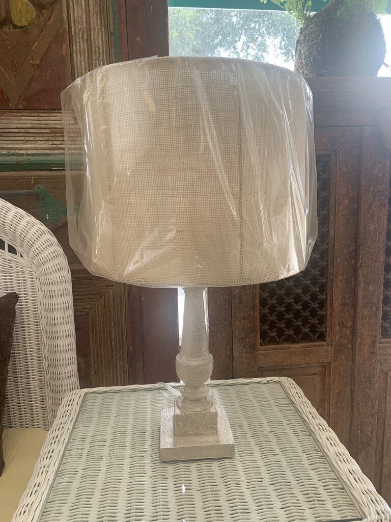 NEW Distressed White Lamp