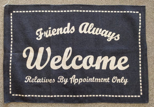 NEW 2' x 3' Navy Rug with White - Friends Always Welcome