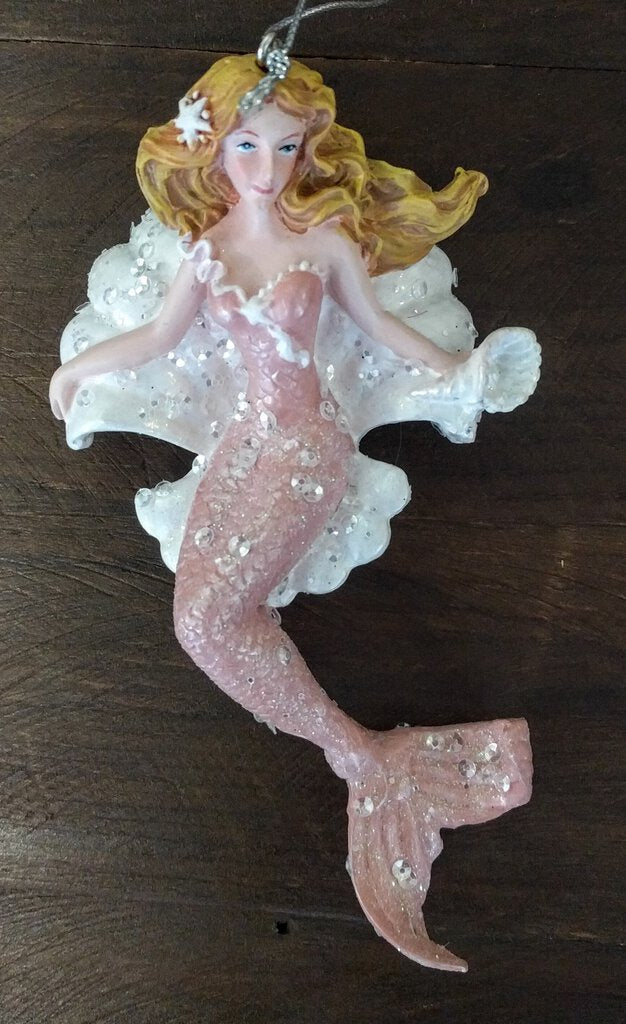 NEW Mermaid on Shell Ornament