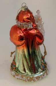 NEW 6" Glass Ornament - Santa Holding Tree