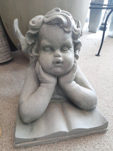 NEW Mossy Green Fiber Clay Cherub