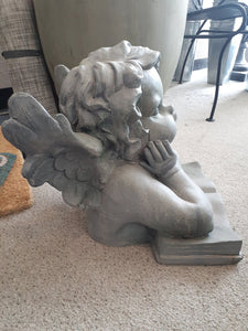NEW Mossy Green Fiber Clay Cherub