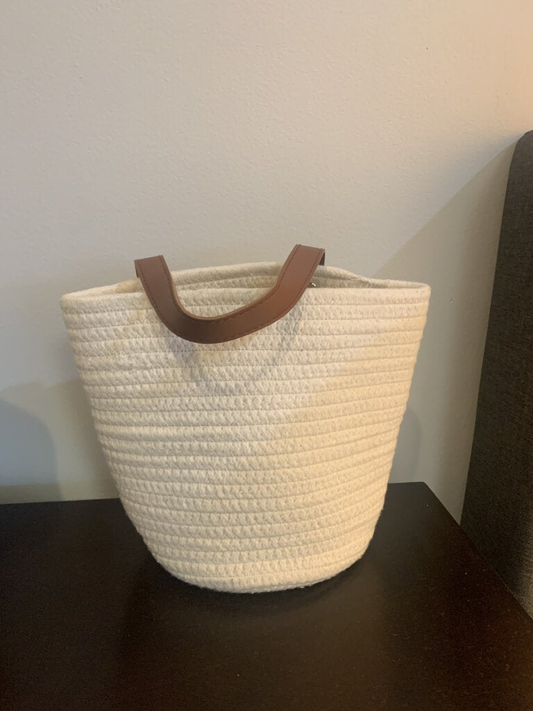 Fabric Wall Basket- White