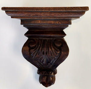 NEW Hand Carved Leaf Column Wood Wall Shelf - Thailand BRHT-11S