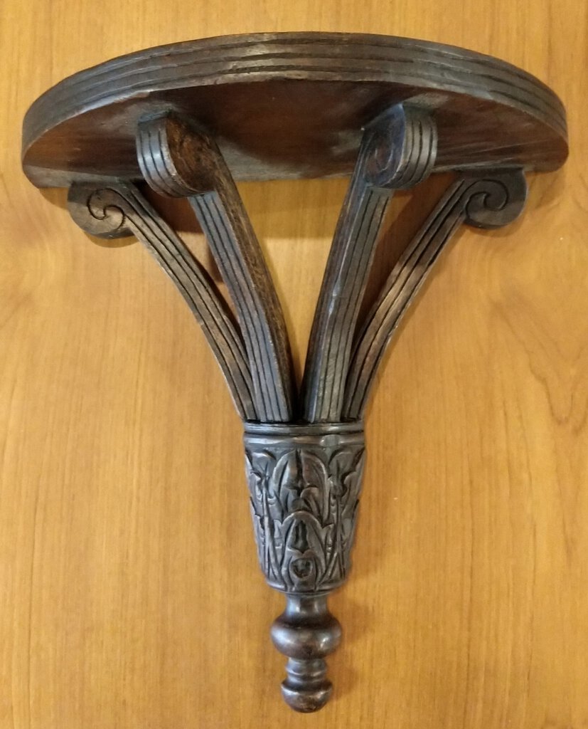 NEW Hand Carved Wood Open Wall Shelf - Thailand