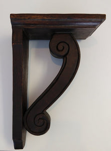 NEW Hand Carved Wood Scroll Wall Shelf - Thailand