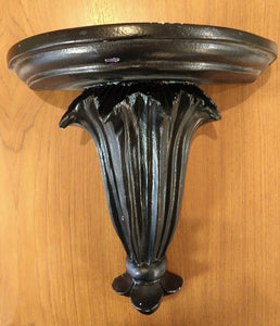 NEW Hand Carved Lotus Black Wood Wall Shelf - Thailand