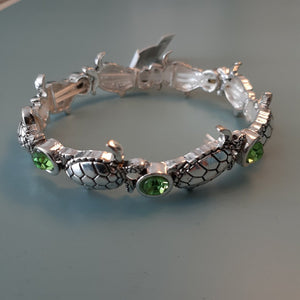 NEW Bracelet - Turtles & Faceted Green 8005648