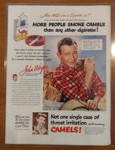 Vintage Camel Cigarette Print Ad - John Wayne