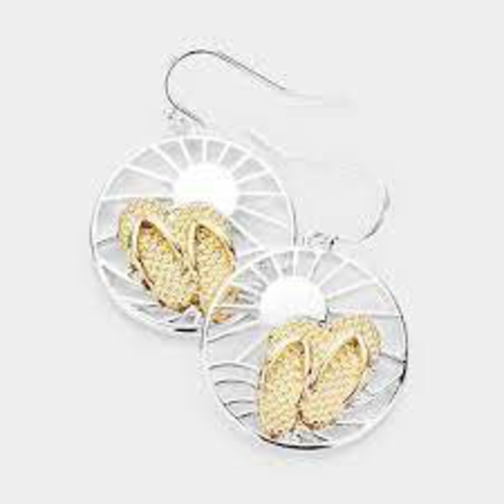 NEW Earrings - Two Tone Flip Flop 8107683