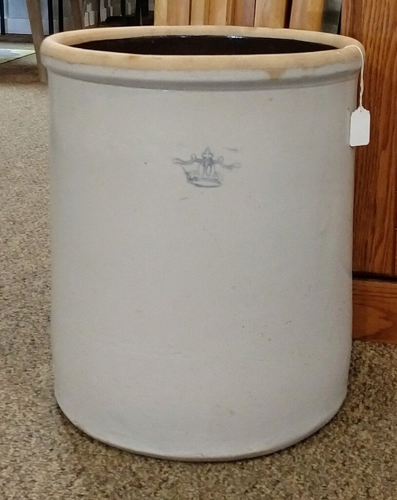 Vintage Blue Crown 10 Gallon Crock