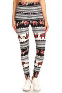 NEW One Size Leggings - Black with Elephants LY5R-R620