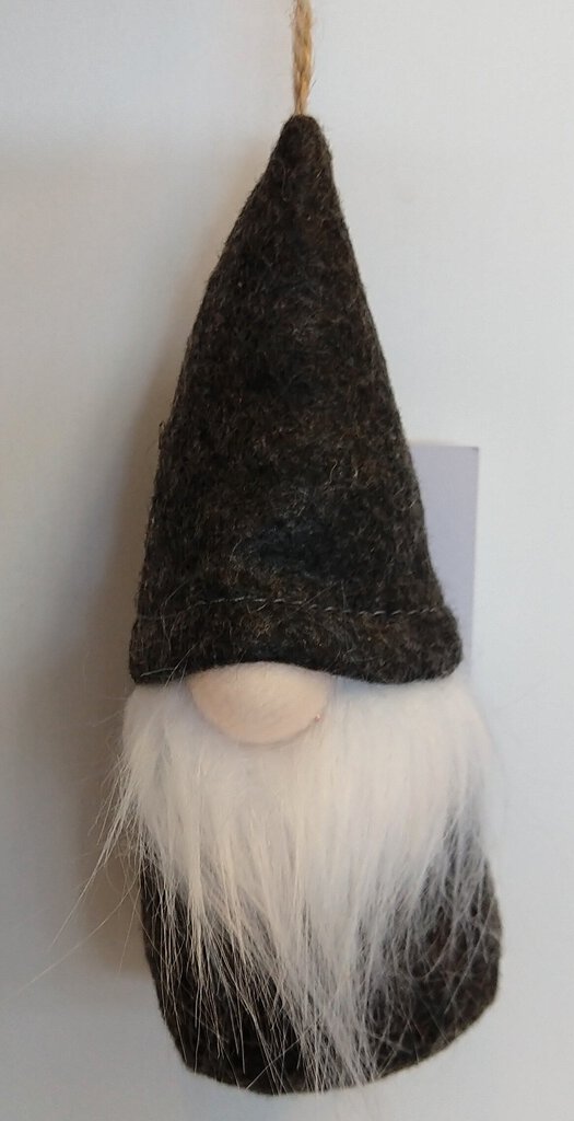 NEW Plush Gnome Ornament - Dark Gray