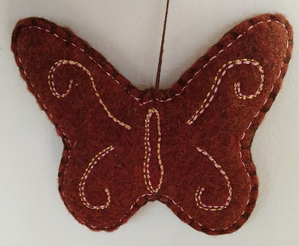 NEW Plush Butterfly Ornament - Brown