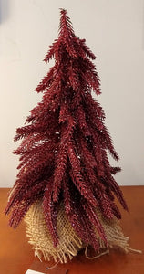 NEW 10" Fuschia Glitter Tree with Burlap Base
