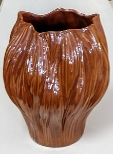 NEW 10"H Redwood Style Ceramic Vase