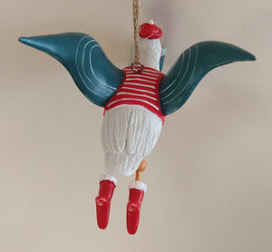 NEW Seagull with Gift Ornament - Flying