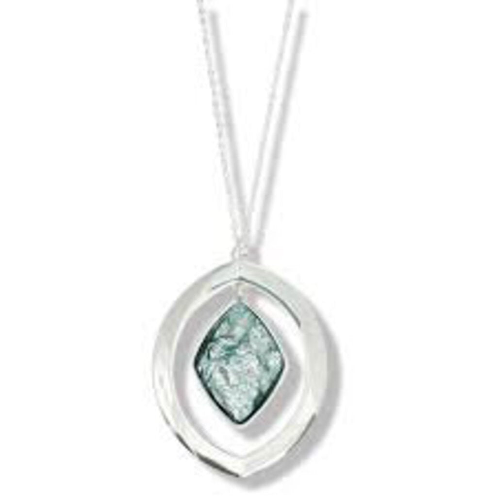 NEW Necklace - Teal Polished Silver Tone 8151181