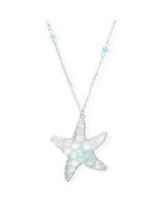 NEW Necklace - Sea Glass Bead Starfish 8151134